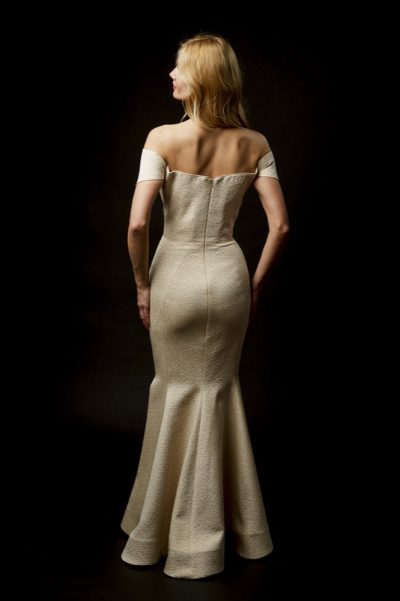 Photo Off-the-Shoulder Silk Brocade Gown