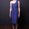 Photo One-Shoulder Silk Faille Cocktail Dress