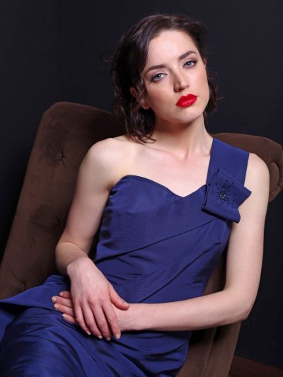 Photo One-Shoulder Silk Faille Cocktail Dress