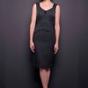 Photo Silk-Pique Short Sleeveless Dress Black