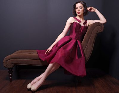 Photo Silk/Wool Fit-&-Flare Cocktail Dress