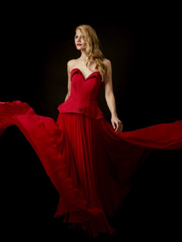 Photo Strapless Silk/Brocade A-Line Gown