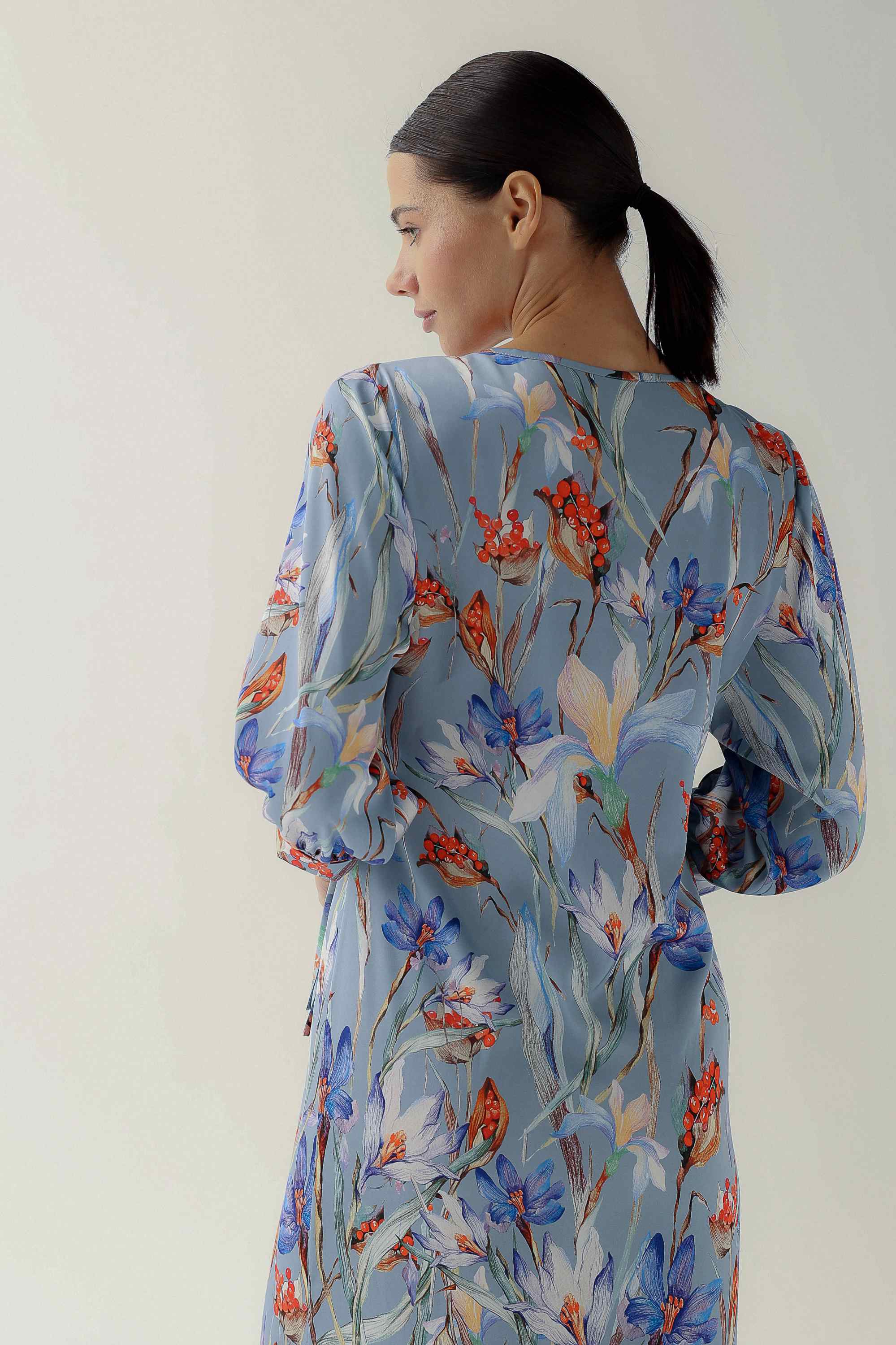 Elegant Gray Satin Wrap Robe | Sokayri