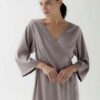 Photo Elegant Satin Wrap Dress Robe