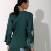 Photo Emerald Green Satin Wrap Robe: Luxury and Comfort