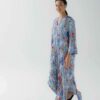 Photo Exquisite Satin Kaftan Dress with Floral Print
