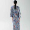 Photo Exquisite Satin Kaftan Dress with Floral Print