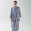 Photo Exquisite Satin Kaftan Dress with Floral Print