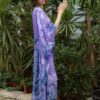 Photo Luxurious Lilac Satin Kimono Robe