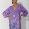 Photo Luxurious Lilac Satin Wrap Robe