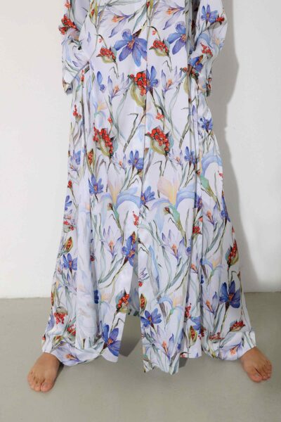 Photo Luxurious Satin Set with Floral Print