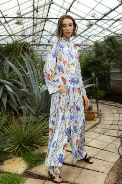 Photo Luxurious Satin Set with Floral Print