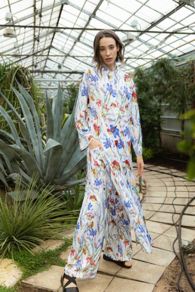 Photo Luxurious Satin Set with Floral Print