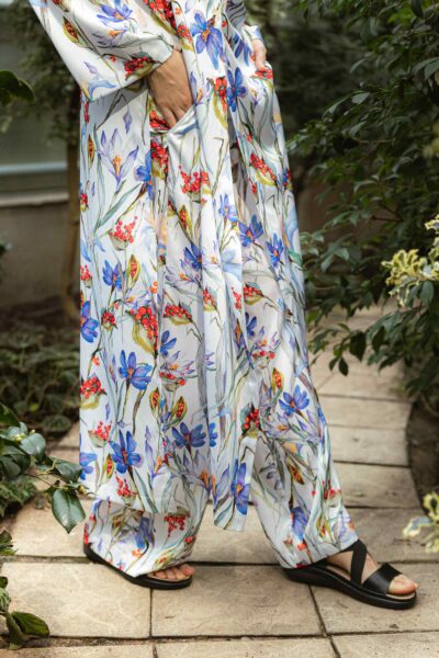 Photo Luxurious Satin Set with Floral Print