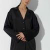 Photo Sophisticated Black Satin Pajama Set