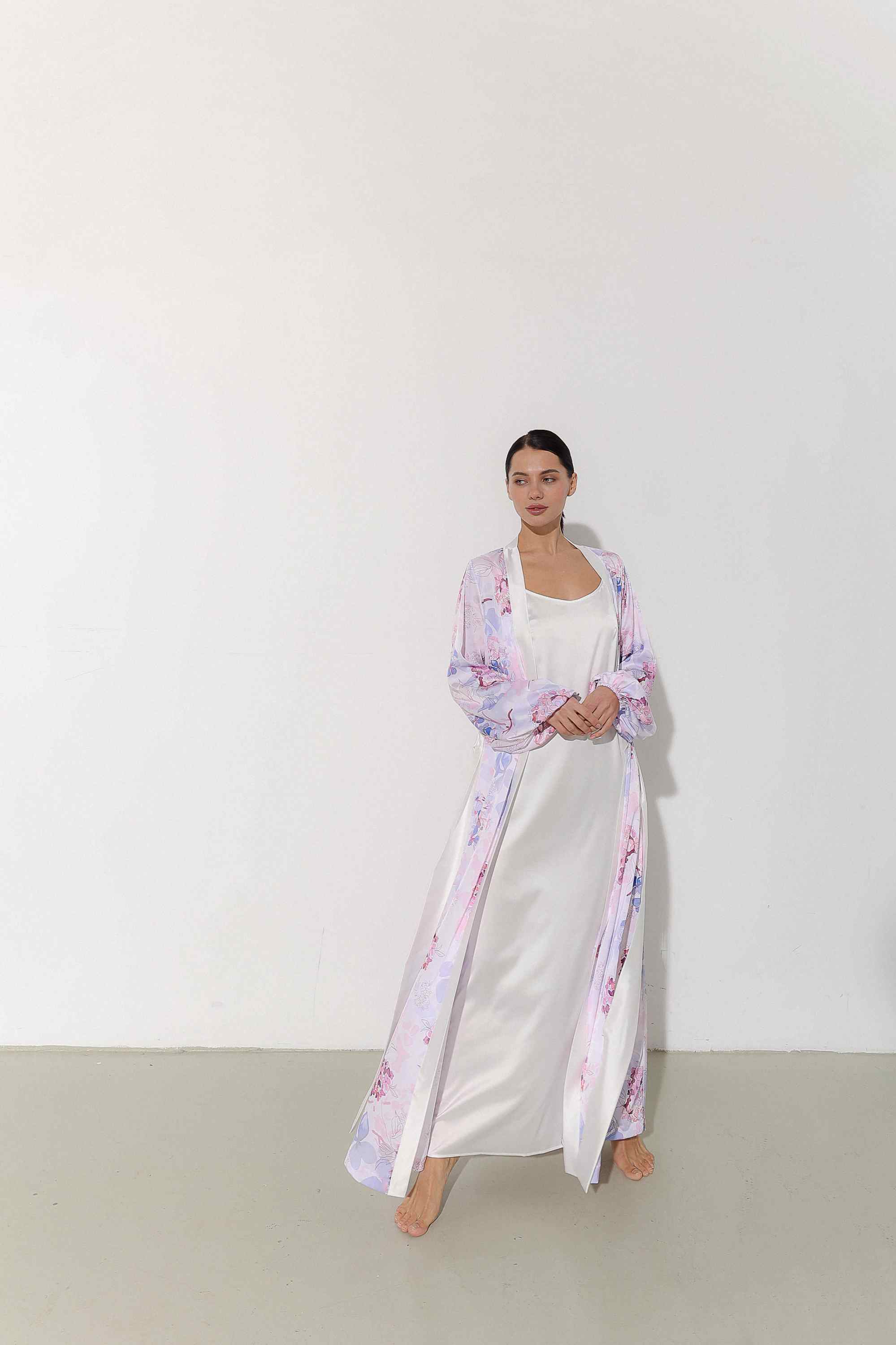 Elgant Robe Elegant Long Robe with Lantern Sleeves | Sokayri