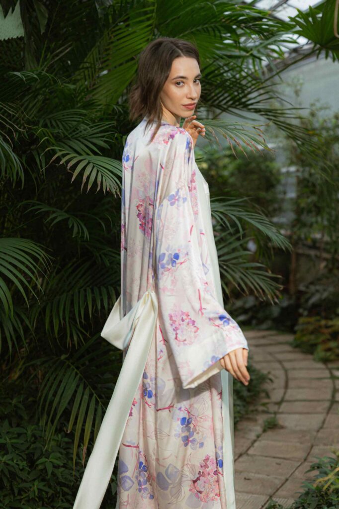 Floral Satin Kimono Robe: Elegance and Comfort | Sokayri
