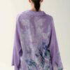 Photo Lilac Silk Pajama Set with Floral Print