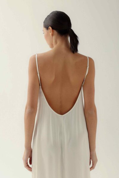 Photo Luxurious Milk Satin Shirt Dress