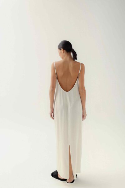 Photo Luxurious Milk Satin Shirt Dress