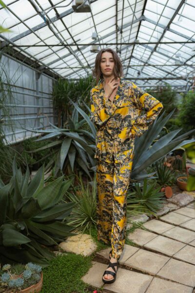 Photo Radiant Yellow Silk Pajama Set