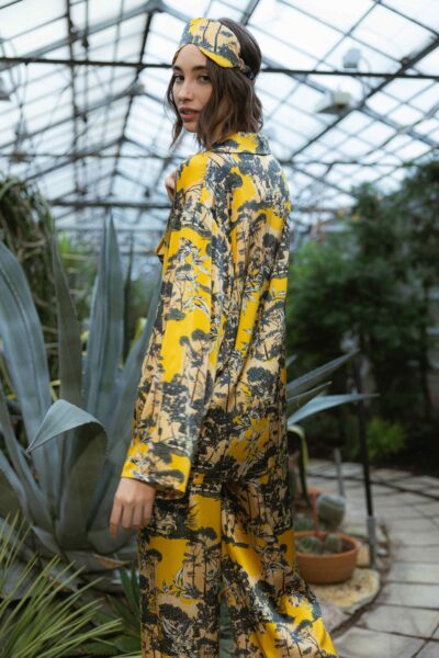 Photo Radiant Yellow Silk Pajama Set