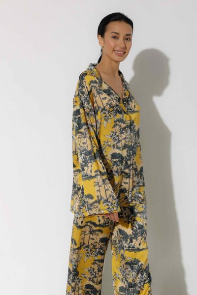 Photo Radiant Yellow Silk Pajama Set